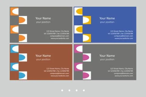 Set of simple multicolor business card templates. Stock Illustration