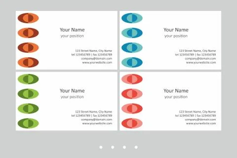 Set of simple multicolor business card templates. Stock Illustration