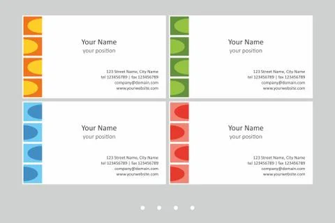 Set of simple multicolor business card templates. Stock Illustration