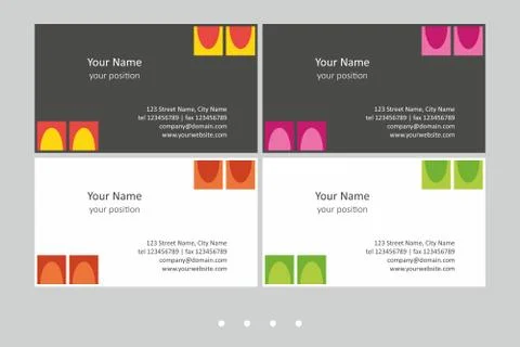 Set of simple multicolor business card templates. Stock Illustration