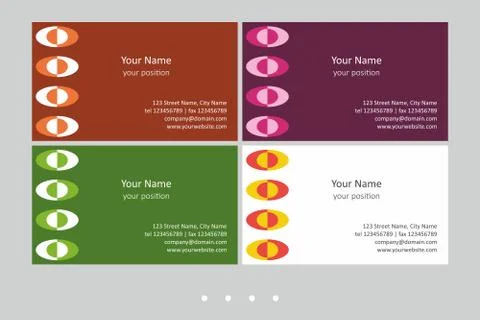 Set of simple multicolor business card templates. Stock Illustration