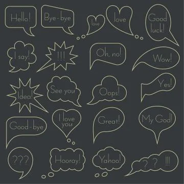Set of simple original speech bubbles Stock Illustration