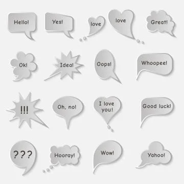 Set of simple original speech bubbles 스톡 일러스트