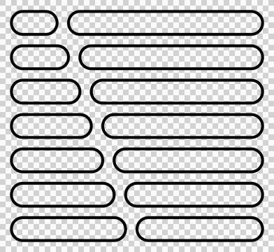 A set of simple oval frames and title backs, editable stroke path in vector file Stock Illustration