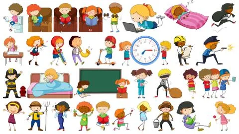 Set of simple people Stock Illustration