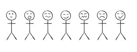 Set of the simple persons with different emotions Stock-Illustration