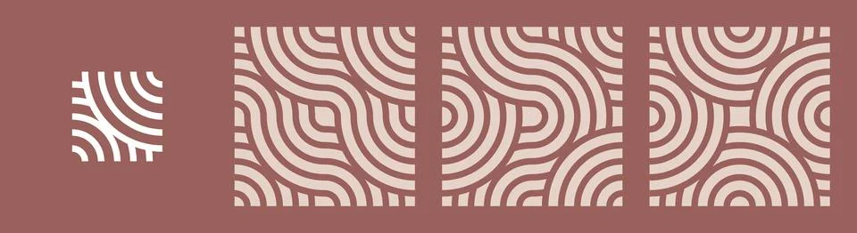 Set of Simple Radial Pattern Stock Illustration