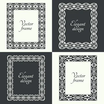 Set of simple rectangle frames Stock Illustration