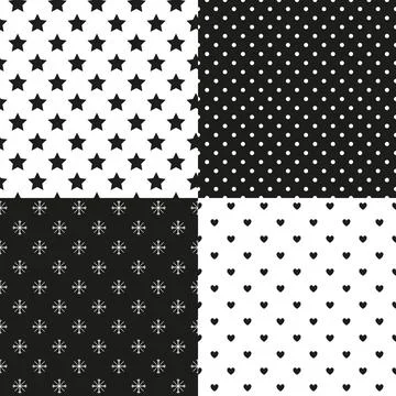 Set of simple seamless patterns. Stock Illustration