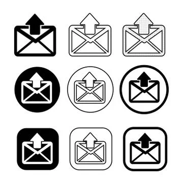 Set of simple sign email icon  mail symbol Stock Illustration