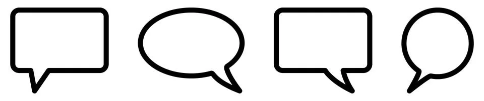 Set of simple speech bubbles icons イラスト素材