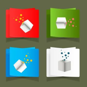 Set of simple square packages for packing Stock Illustration