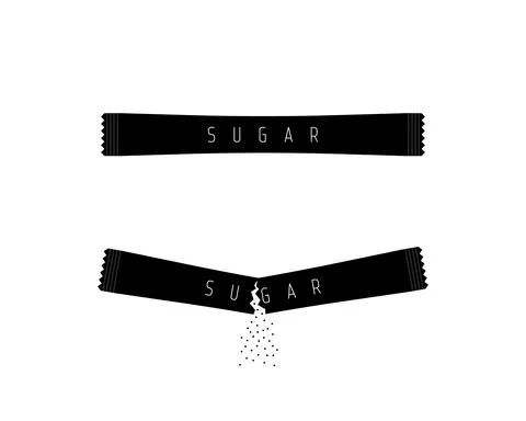 Set of simple sugar stick icon Stock Illustration