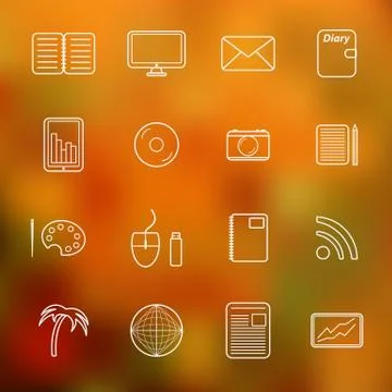 Set of simple thin freelance icons イラスト素材