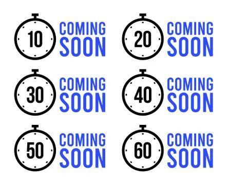 Set of simple timers. Coming soon or Countdown Timer vector icons set. Stopwa Stock Illustration