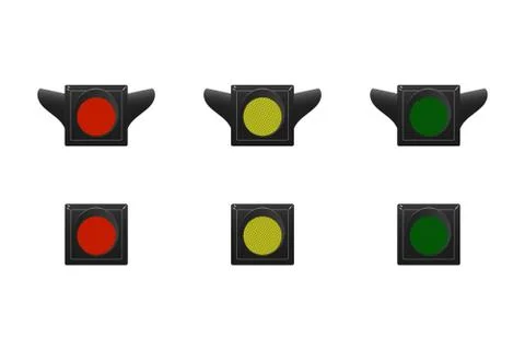 Set of simple traffic lights. Stock Illustration