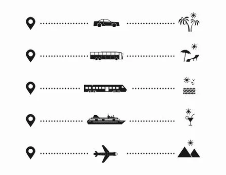 Set of simple travel icons. Vector illustration. イラスト素材