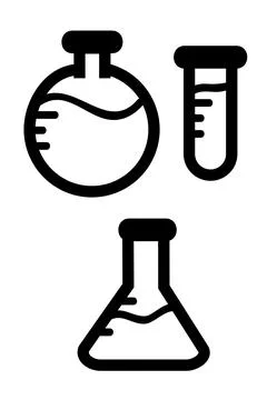 Set Simple vector, 3 shape icon laboratory tube Stock Illustration