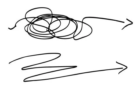 Set simple vector complicated way to destinantion sketch curl arrow single .. Ilustración de archivo