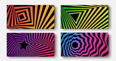 Set of simple vector geometric modern template design pattern banners. Stock Illustration