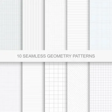 Set of simple vector geometry patterns. 库存插图