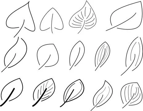 Set of simple vector leaf Stock Illustration