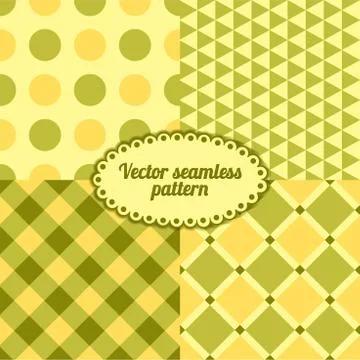 Set simple vector seamless pattern Stock Illustration