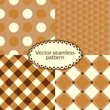 Set simple vector seamless pattern 스톡 일러스트