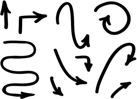 Set simply black arrows Stock Illustration
