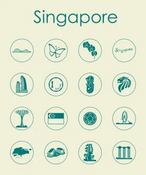 Set of Singapore simple icons Ilustración de archivo