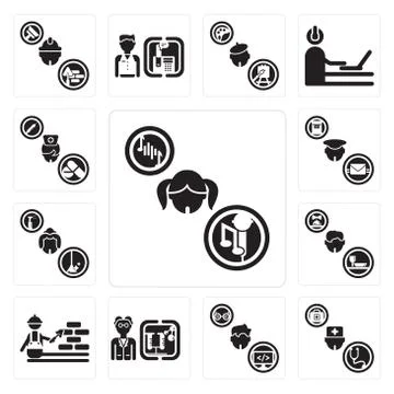 Set of Singer, Doctor, Programmer, Scientist, Construction worker, Waiter, Ma Illustrazione stock gratuita