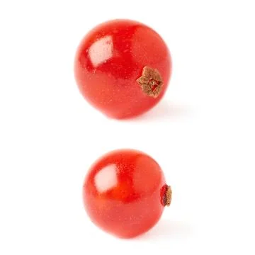 Set of Single Red Currant isolated over white background Stock Photos