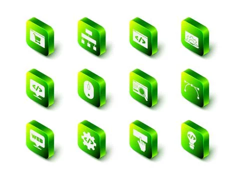 Set Site map, Front end development, Web, Bezier curve, UI or UX design Illustrazione stock