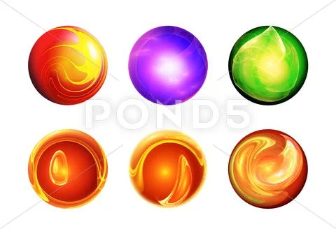 Set six abstract balls Stock Illustration