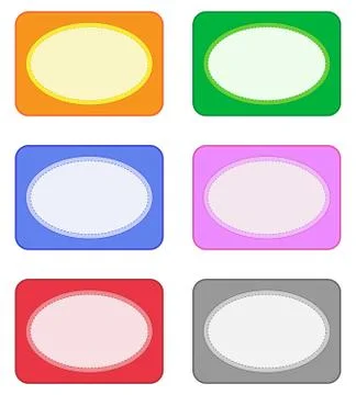 Set of Six Blank Address Labels Stock Illustration