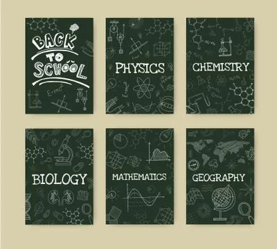 Set of six brochures Stock Illustration