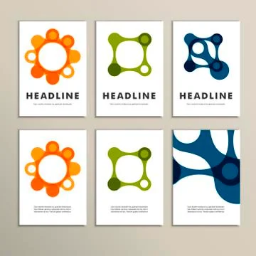 Set of six covers with abstract patterns Stock Illustration