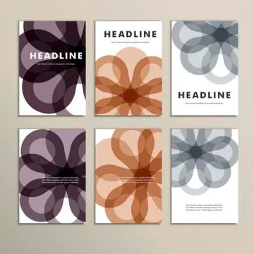 Set of six covers with abstract patterns Stock Illustration