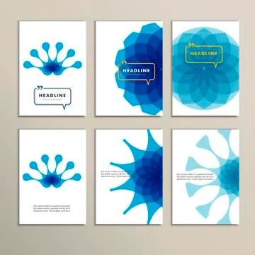 Set of six covers with abstract patterns Stock Illustration