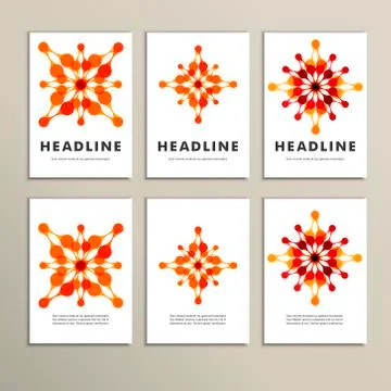 Set of six covers with abstract patterns Stock Illustration