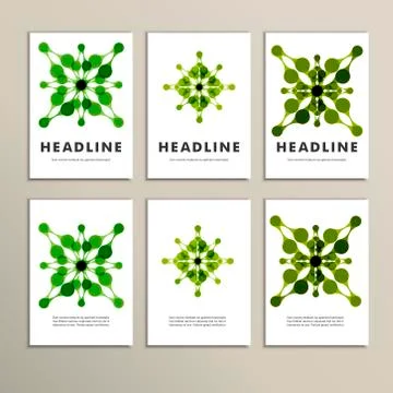 Set of six covers with abstract patterns Stock Illustration