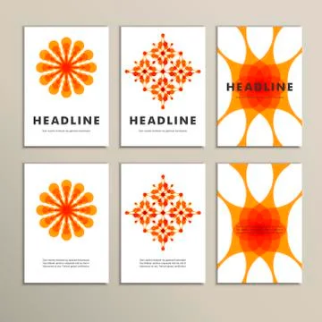 Set of six covers with abstract patterns Illustrazione stock