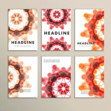 Set of six covers with abstract patterns Stock Illustration