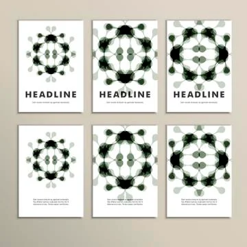 Set of six covers with abstract patterns Stock Illustration