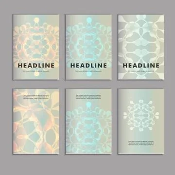 Set of six covers with abstract patterns Illustrazione stock