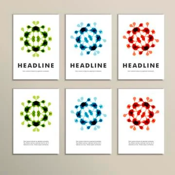 Set of six covers with abstract patterns Stock Illustration