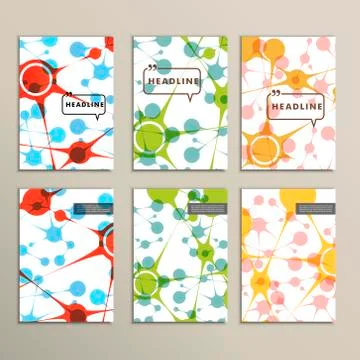 Set of six covers with abstract patterns Stock Illustration