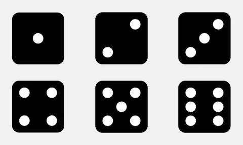 Set of six dices icon. Illustrazione stock