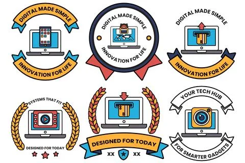 A set of six icons for smart devices Stock Illustration