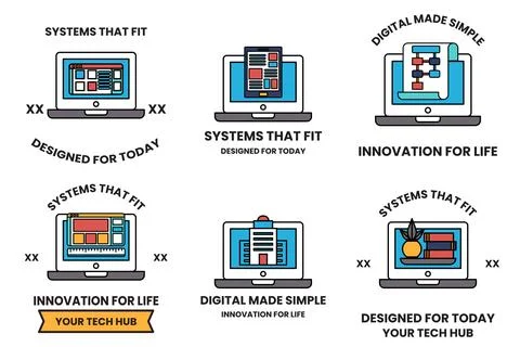 A set of six icons for smart devices Ilustração Stock